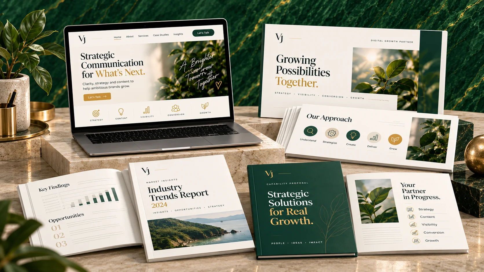 Standalone project services including presentations, reports, content and business collateral